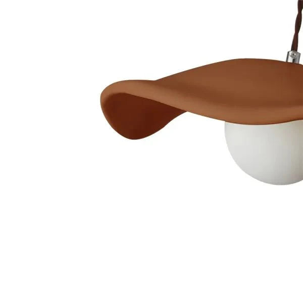 Wabi Sabi Lotus Leaf Pendant Lamp Organic Dining Design | G9 Bulb Base | Metal & Resin | Minimalist Ambient Lighting