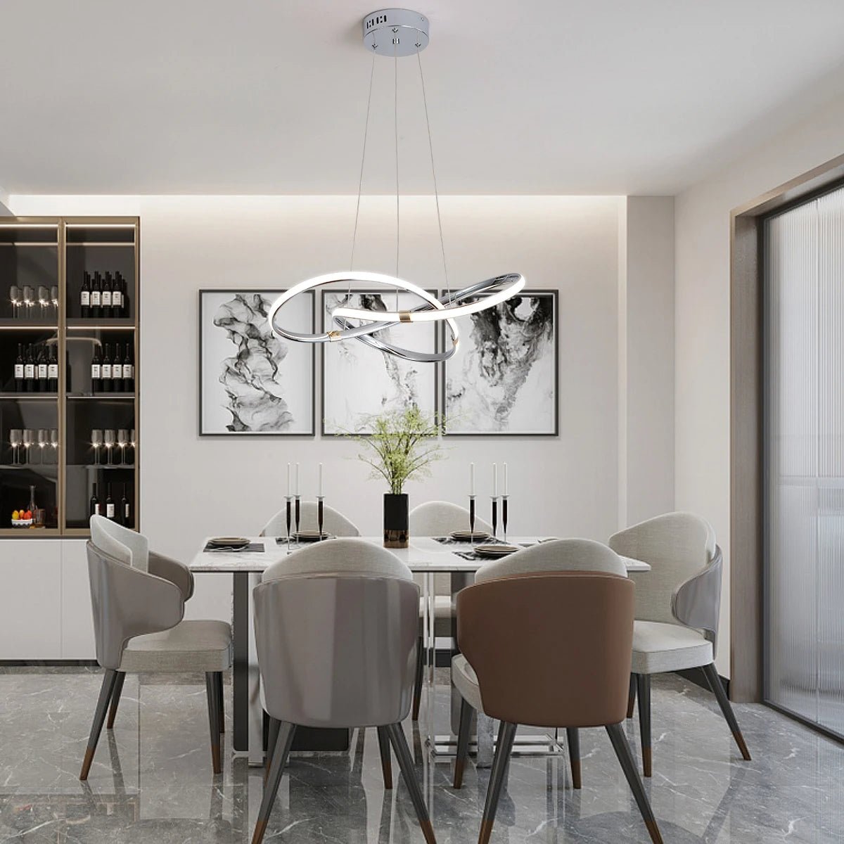 Emulance Luxe Pendant Lamp | Small Black & Gold Chandelier | 24W LED | Adjustable Hanging | 8–12m² Coverage