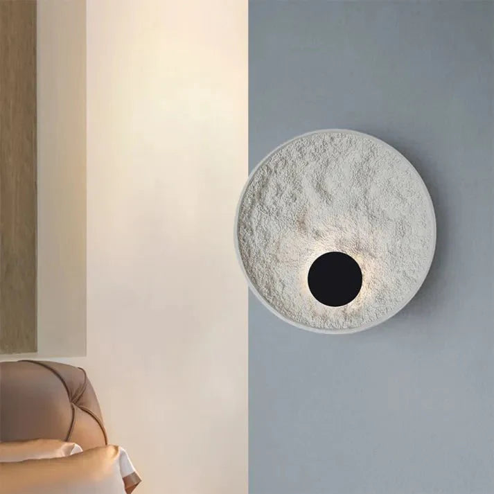 Modern Moon Ball Wall Lamp for Living Room & Bedroom | Soft Ambient LED Lighting | Resin & Iron Construction | 30cm or 50cm Diameter