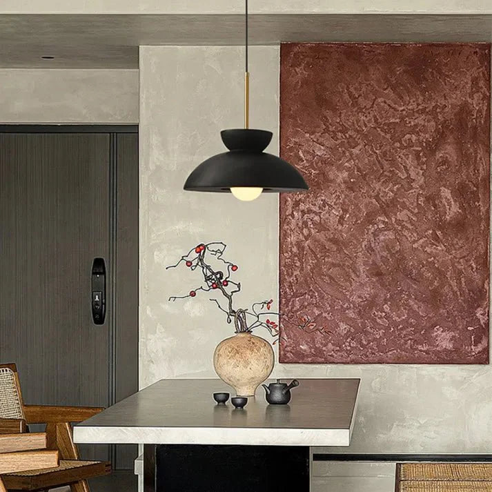 Scandinavian Pendant Lamp for Dining Room | Augustus Minimalist Metal Resin Design | E26/E27 Socket | Adjustable 1.5m Cable