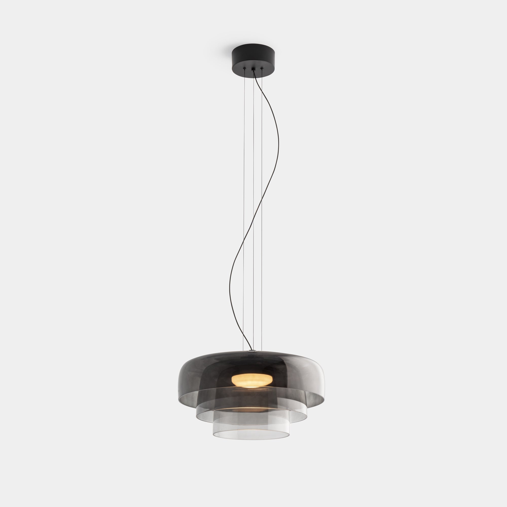 Hanging lamp made of Norwegian glass