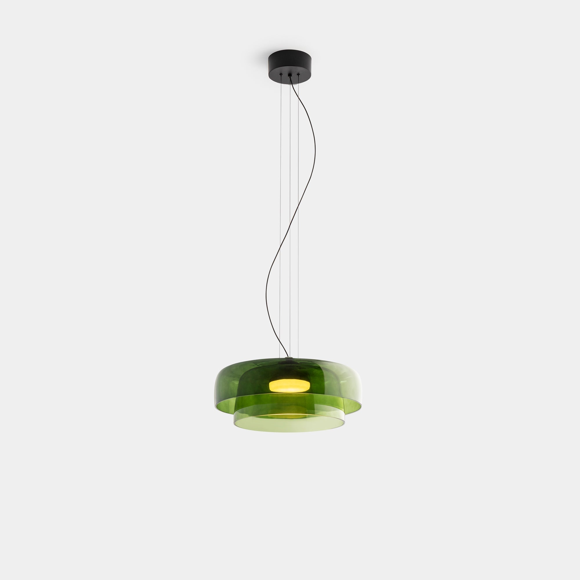 Hanging lamp made of Norwegian glass