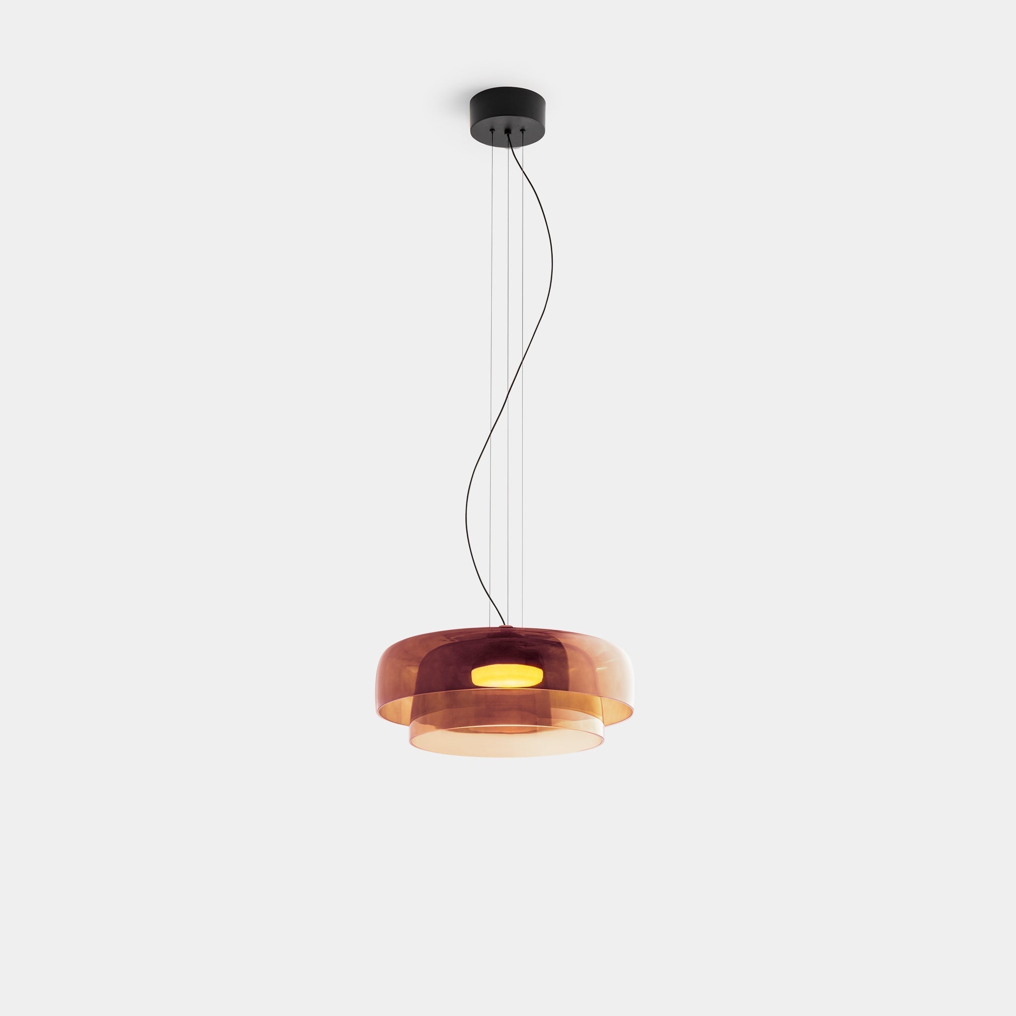 Hanging lamp made of Norwegian glass