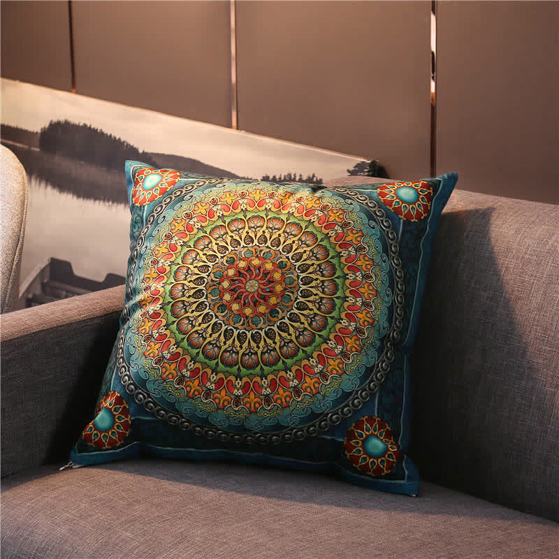 Pretty Pattern Pillowcase with Pillow Core | Cotton Decorative Throw Pillow | Soft PP Cotton Insert | 45×45cm Sofa & Bed Cushion