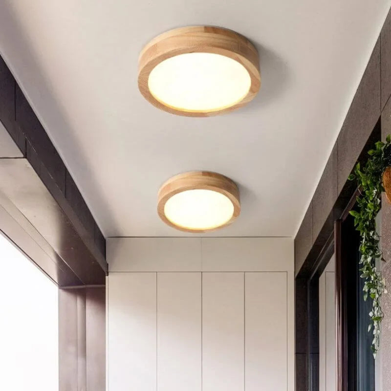 Wooden Round Ceiling Lamp