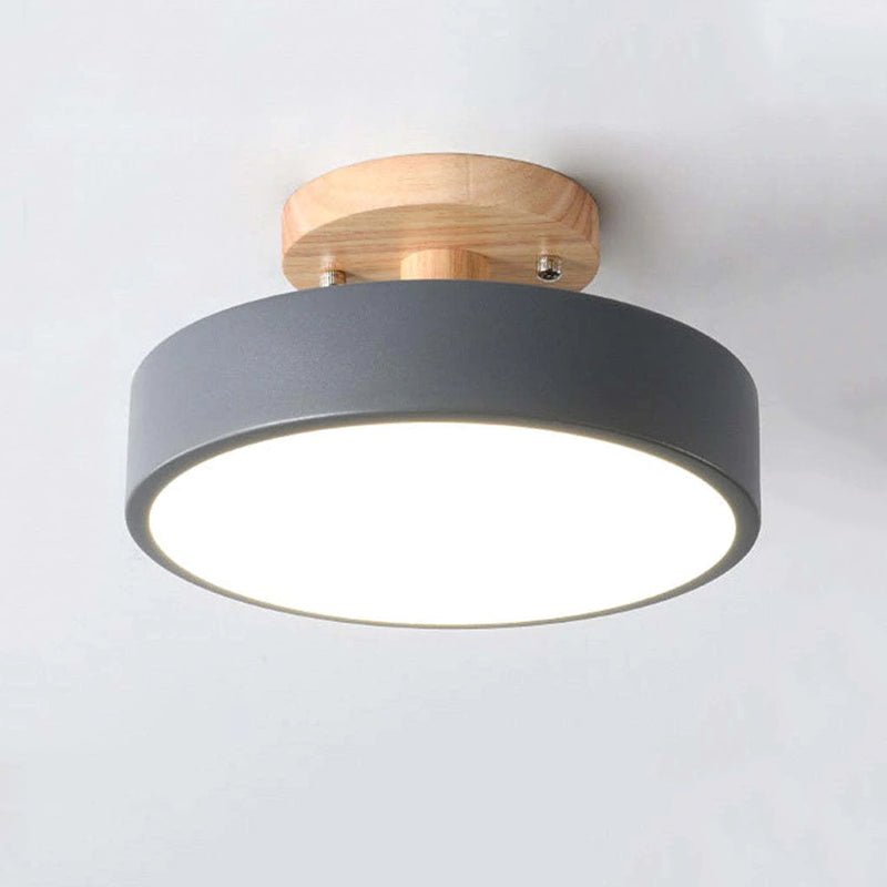 Modern LED Ceiling Lamp Made of Wood