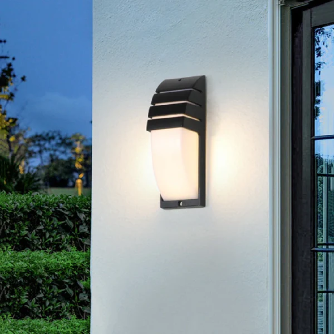 Zymor Outdoor Wall Lamp with Motion Sensor | LED IP65 Waterproof Security Light | Modern Black