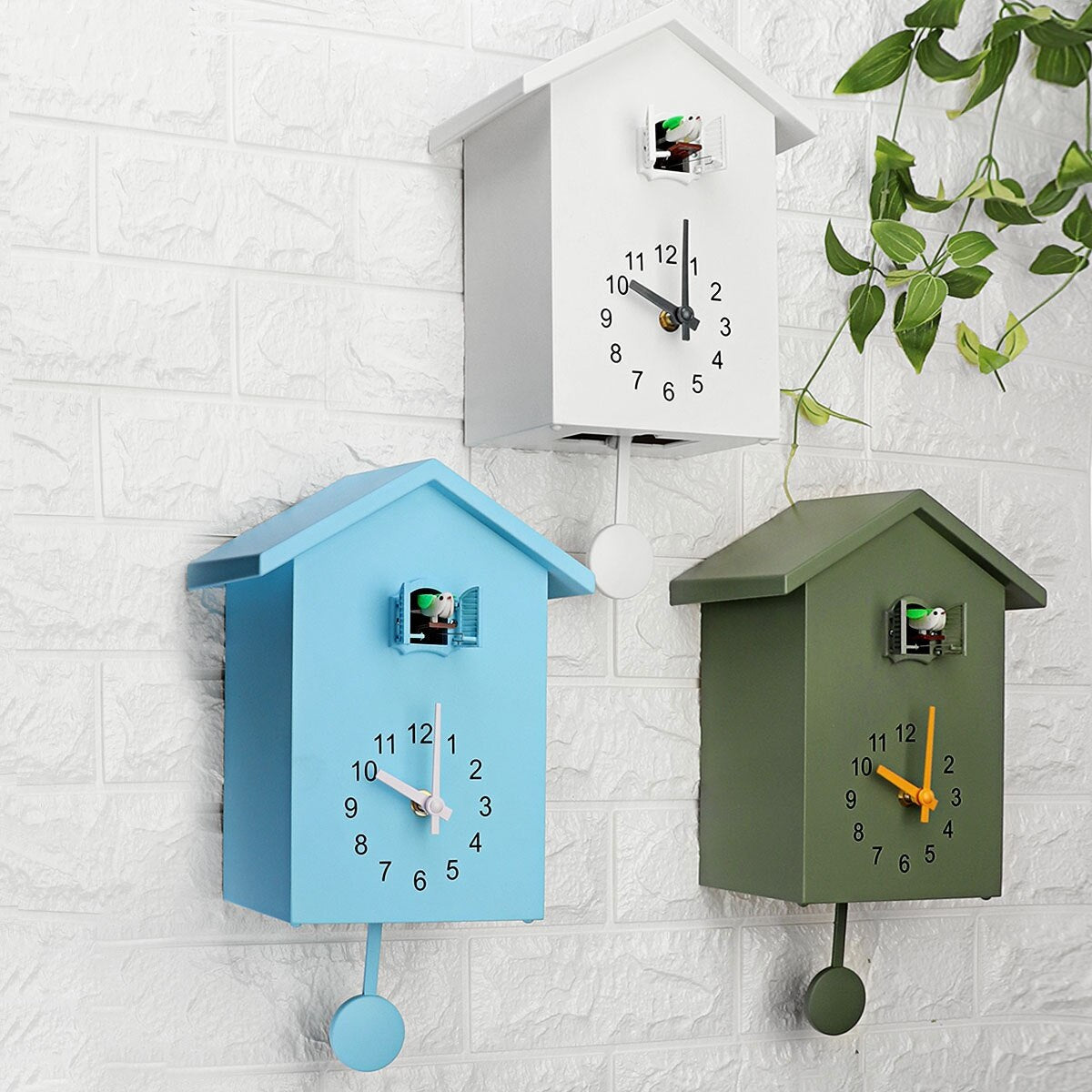 Modern Cuckoo Clock Quartz | CuckooNova Wooden Wall Clock with Sound | Minimalist Design Silent Movement | Living Room Kitchen Decor