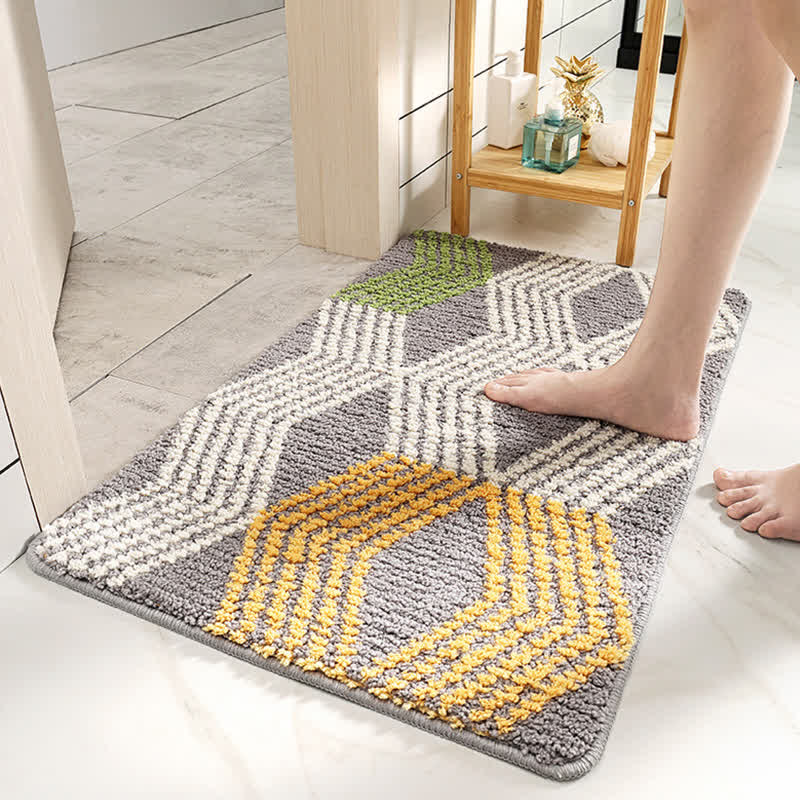 Leaf Pattern Non-Slip Bathroom Rug for Bathroom & Kitchen | Soft Absorbent Bath Mat | Polyester Floor Rug