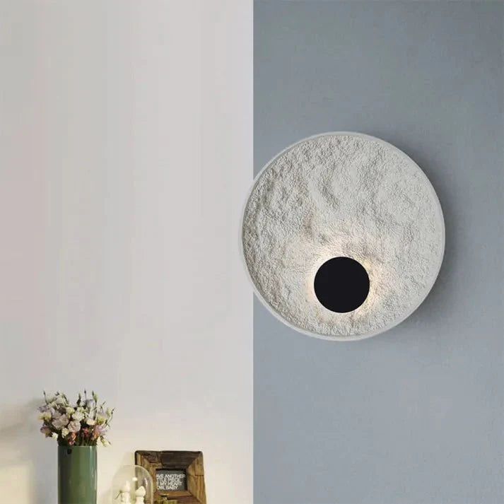 Modern Moon Ball Wall Lamp for Living Room & Bedroom | Soft Ambient LED Lighting | Resin & Iron Construction | 30cm or 50cm Diameter