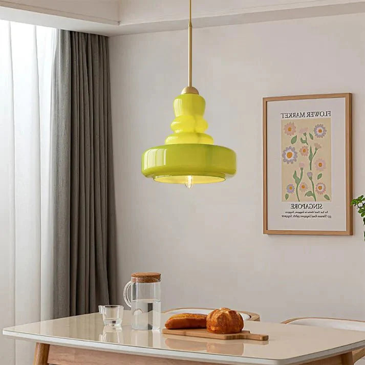 Bauhaus Gourd Glass Pendant Lamp | E27 Ceiling Light | Glass & Brass or Iron | Modern Decorative Lighting | Adjustable Hanging
