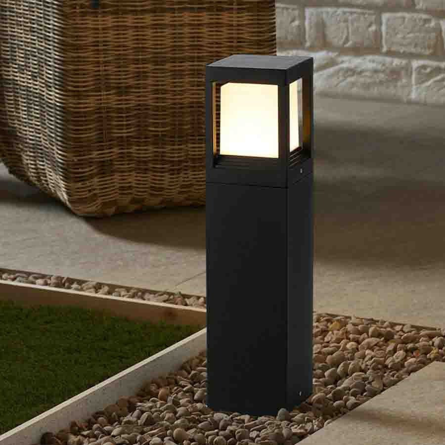 Nimbus Cube Solar Outdoor Lamp 60cm | Modern LED Garden Light | Aluminum Waterproof IP54 | Warm White Path Terrace Lighting