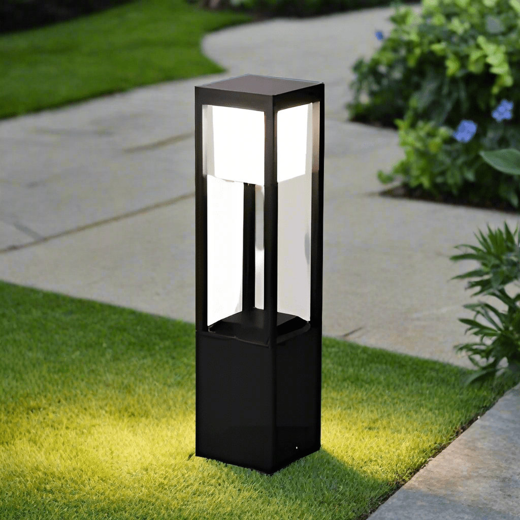 Nimbus Cube Solar Outdoor Lamp 60cm | Modern LED Garden Light | Aluminum Waterproof IP54 | Warm White Path Terrace Lighting