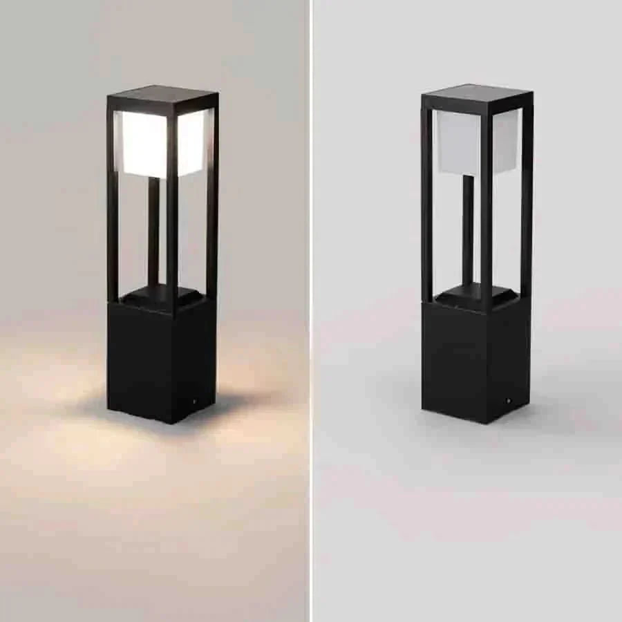 Nimbus Cube Solar Outdoor Lamp 60cm | Modern LED Garden Light | Aluminum Waterproof IP54 | Warm White Path Terrace Lighting