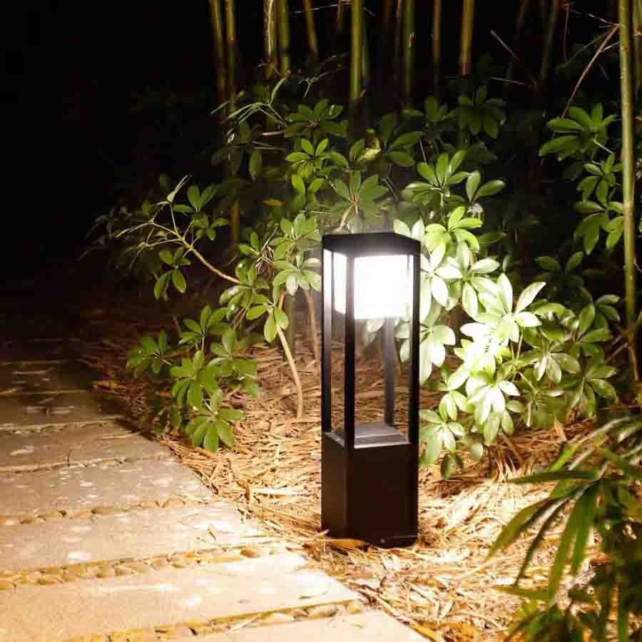 Nimbus Cube Solar Outdoor Lamp 60cm | Modern LED Garden Light | Aluminum Waterproof IP54 | Warm White Path Terrace Lighting
