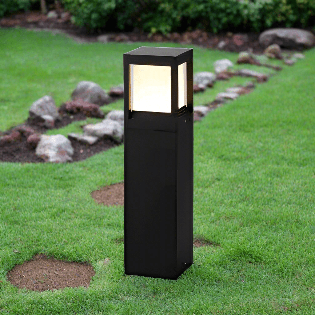 Nimbus Cube Solar Outdoor Lamp 60cm | Modern LED Garden Light | Aluminum Waterproof IP54 | Warm White Path Terrace Lighting
