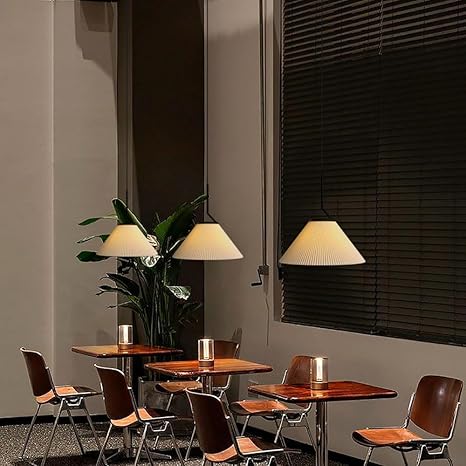 Nordic Pleated Cream Pendant Lamp