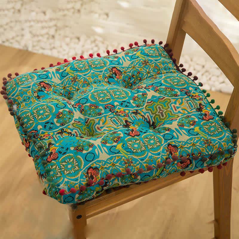 Ownkoti Bohemian Chair Pad Floor Cushion | Soft Cotton Seat Pillow | Comfortable Floor & Chair Cushion for Home and Office