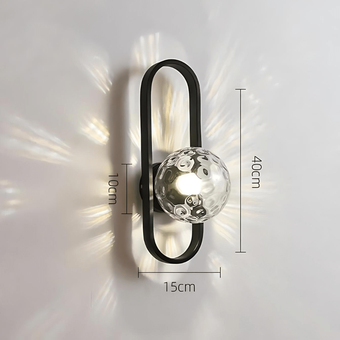 Camille Wall Lamp | Modern LED Glass Sconce | Metal & Matte Glass Lighting | E27 Included | Bedroom Staircase Living Room Decor