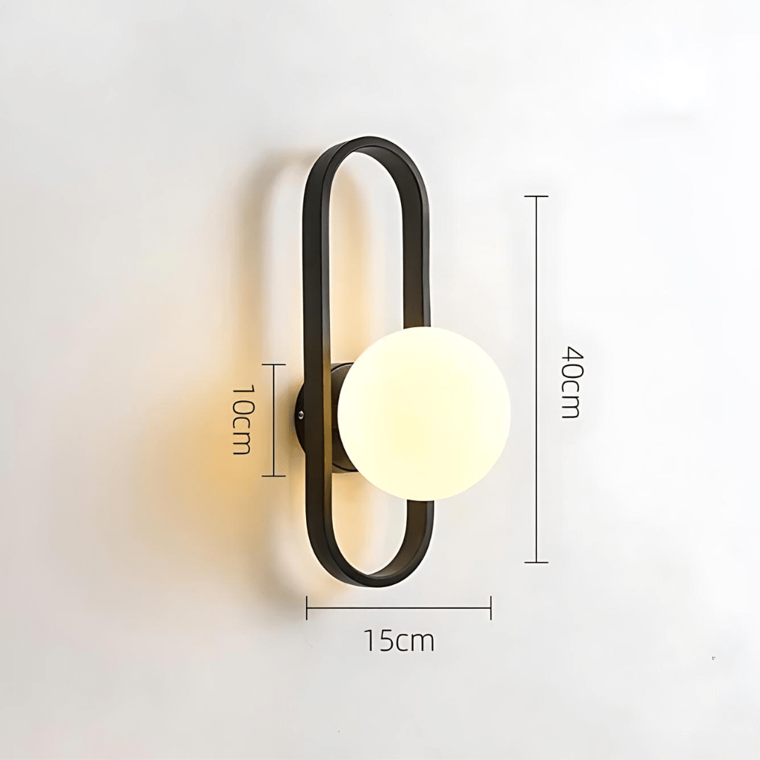 Camille Wall Lamp | Modern LED Glass Sconce | Metal & Matte Glass Lighting | E27 Included | Bedroom Staircase Living Room Decor