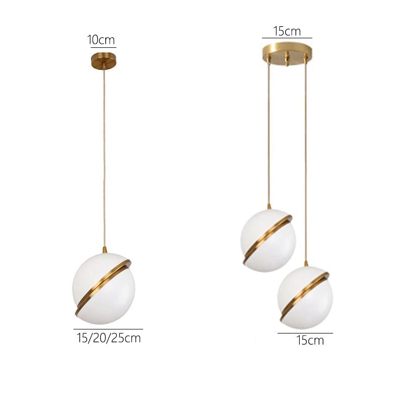 Golden Pendant Lamp Lumaglo Crescent Design | Acrylic Brass Finish | E27 Socket | Elegant Ceiling Lighting for Bedroom Living Room