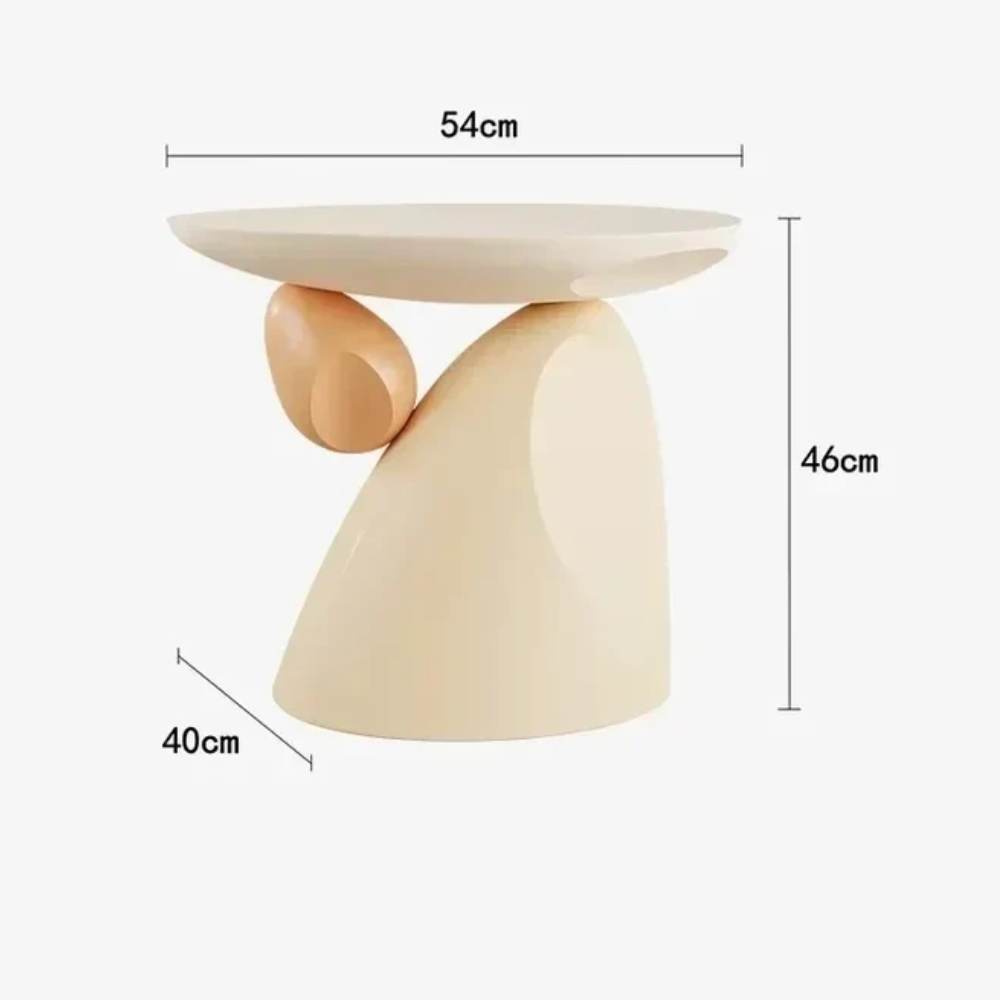 Alvèran Luxury Side Table with Storage | Modern Cream Accent Table for Living Room