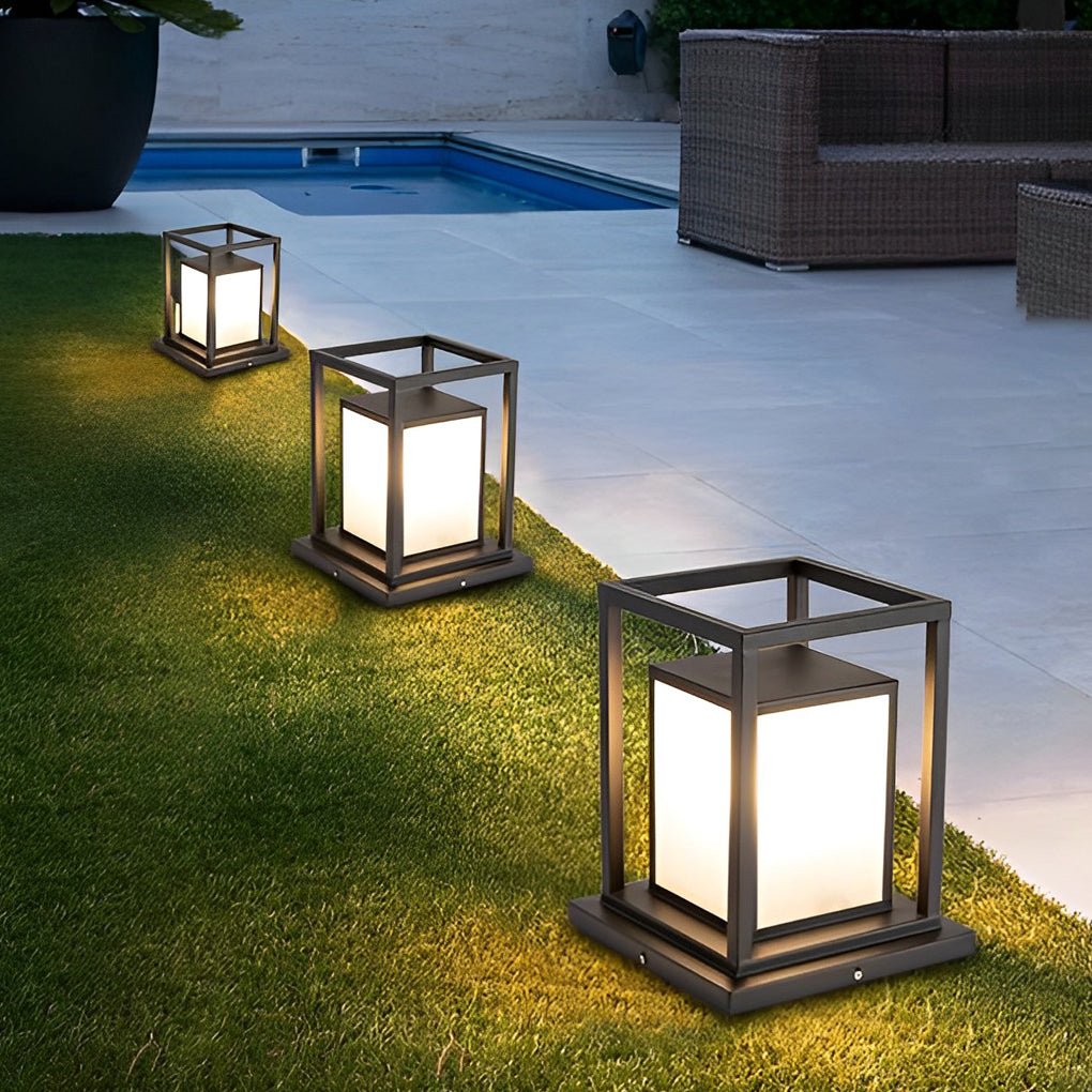 Solar LED Post Light Lumosolar Waterproof | Stainless Steel Outdoor Garden Lamp | IP65 | Warm White 3000K | Wired or Solar Powered