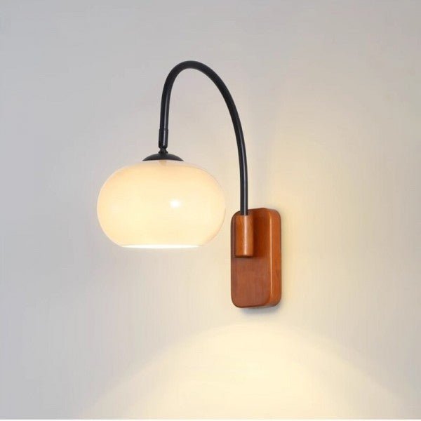 Bauhaus Persimmon Glass Wall Lamp Rotatable | E27 Wall Light Fixture | Modern Adjustable Lighting | 18 cm Decorative Lamp