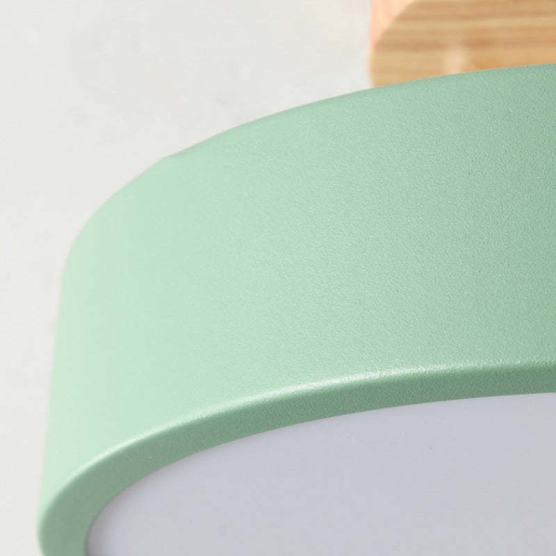 Modern LED Ceiling Lamp Made of Wood