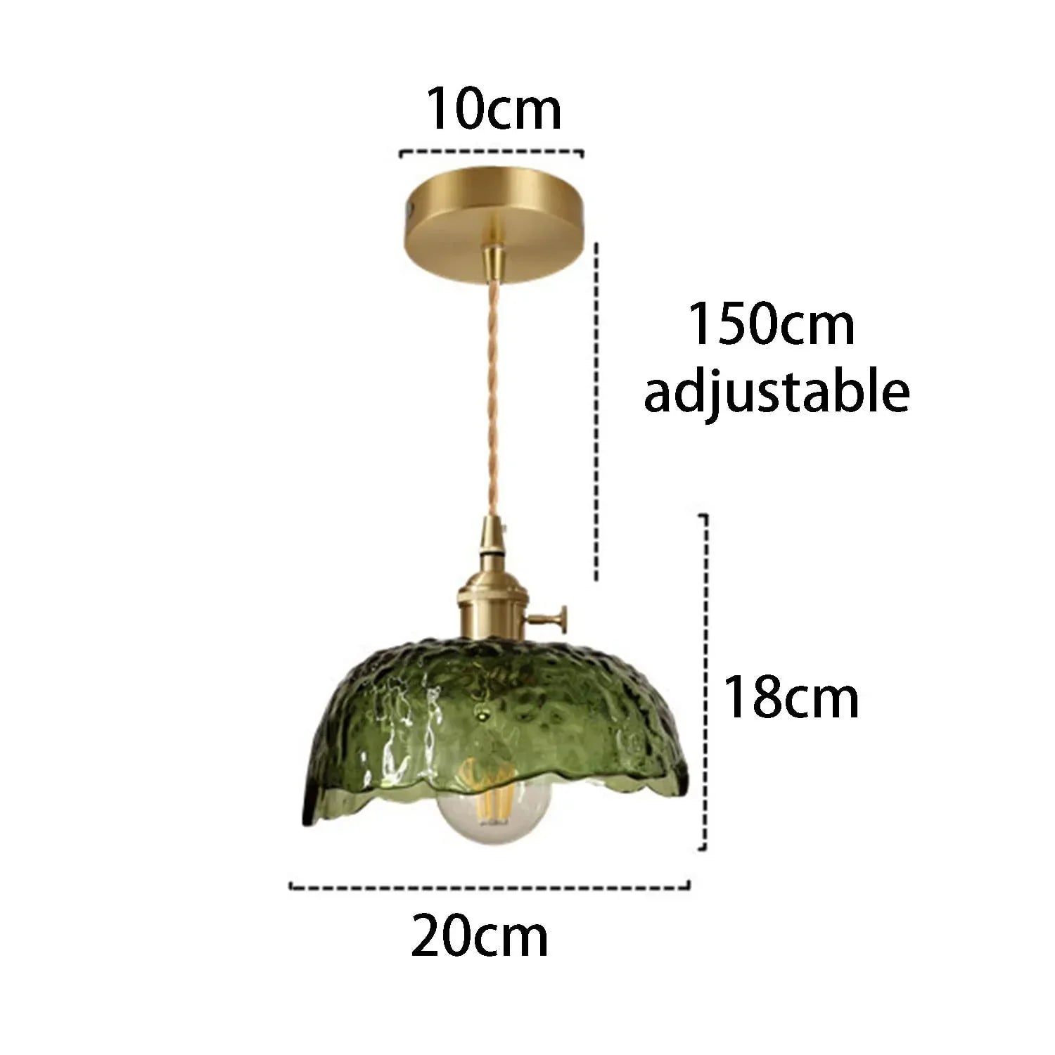 Irregular Glass Pendant Lamp | Brass & Glass Design | E27 Socket | Modern Decorative Hanging Light | Indoor Ceiling Lighting