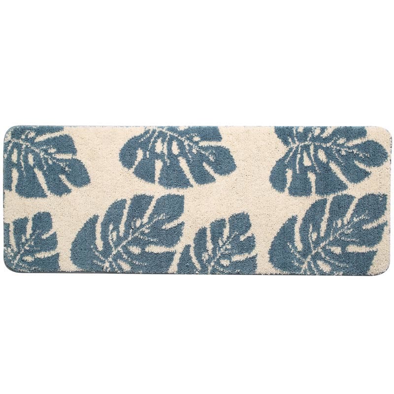 Leaves Print Anti-Slip Bathroom Rug | Soft Plush Microfiber Floor Mat for Bathroom, Kitchen & Entryway | Non-Slip Polyester Rug