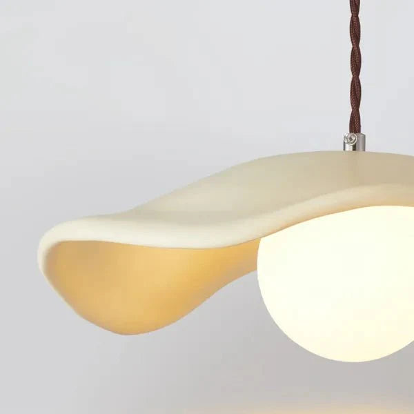 Wabi Sabi Lotus Leaf Pendant Lamp Organic Dining Design | G9 Bulb Base | Metal & Resin | Minimalist Ambient Lighting