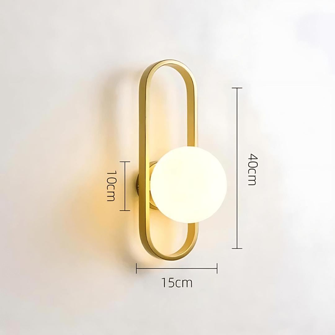 Camille Wall Lamp | Modern LED Glass Sconce | Metal & Matte Glass Lighting | E27 Included | Bedroom Staircase Living Room Decor