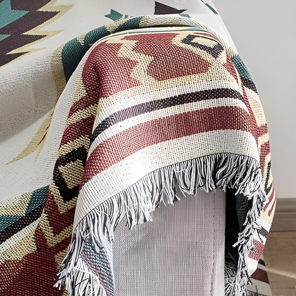 Boho Picnic Blanket Reversible | Jacquard Cotton Blend | Durable All-Season Outdoor Blanket | Camping Picnic Floor Mat