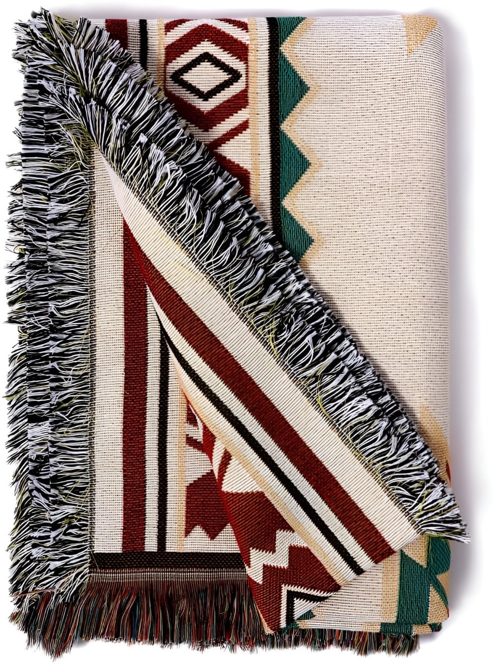 Boho Picnic Blanket Reversible | Jacquard Cotton Blend | Durable All-Season Outdoor Blanket | Camping Picnic Floor Mat