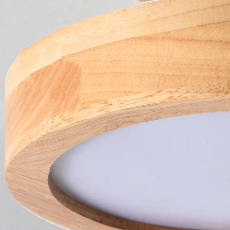 Modern LED Ceiling Lamp Made of Wood