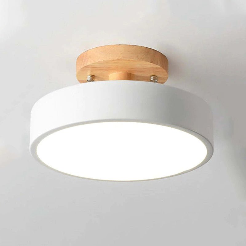 Modern LED Ceiling Lamp Made of Wood
