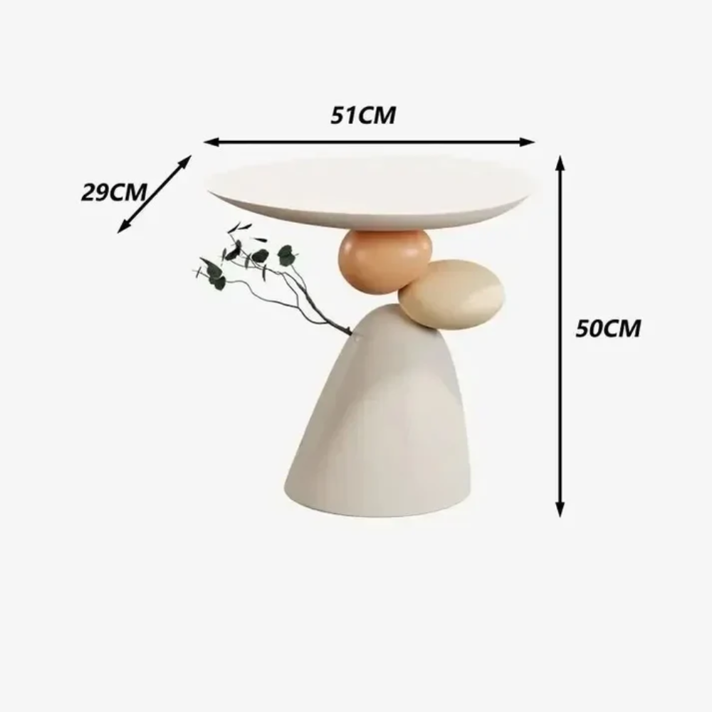 Alvèran Luxury Side Table with Storage | Modern Cream Accent Table for Living Room