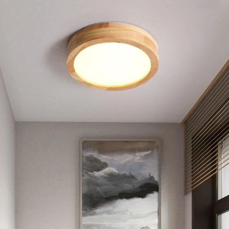 Wooden Round Ceiling Lamp