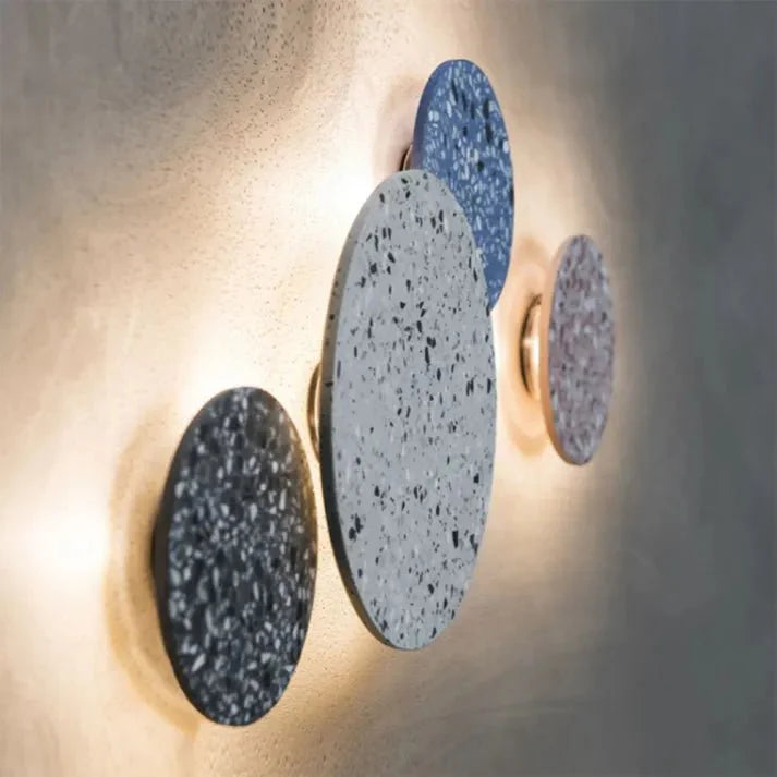 Scandinavian Terrazzo Wall Lamp for Hallway & Staircase | Minimalist Marble Corridor Light | LED Wall Sconce | 18–25cm