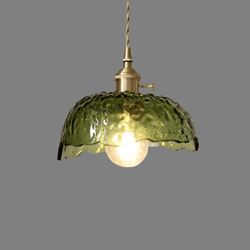 Irregular Glass Pendant Lamp | Brass & Glass Design | E27 Socket | Modern Decorative Hanging Light | Indoor Ceiling Lighting