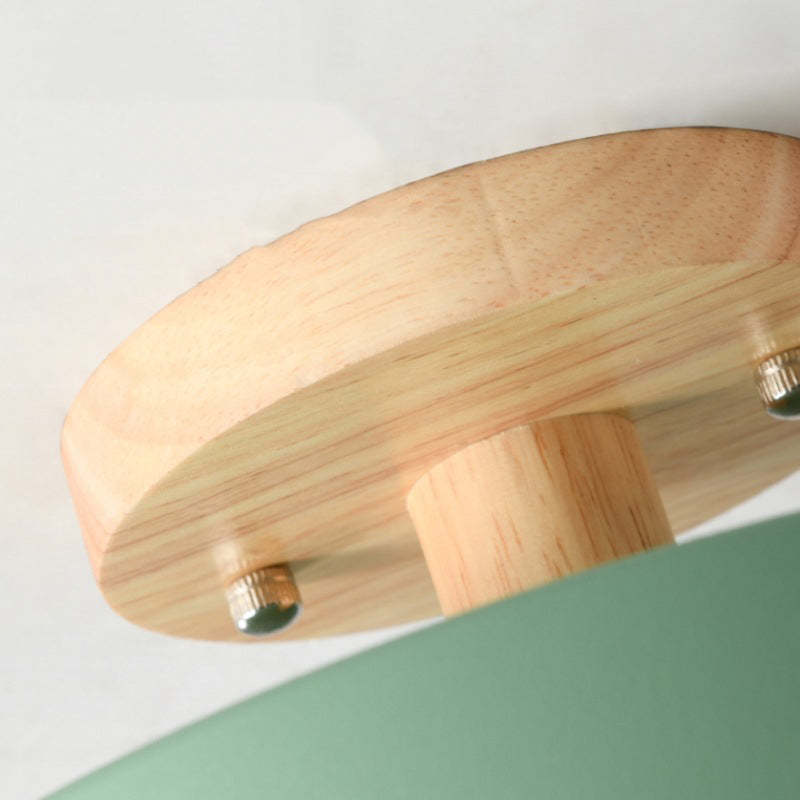 Modern LED Ceiling Lamp Made of Wood
