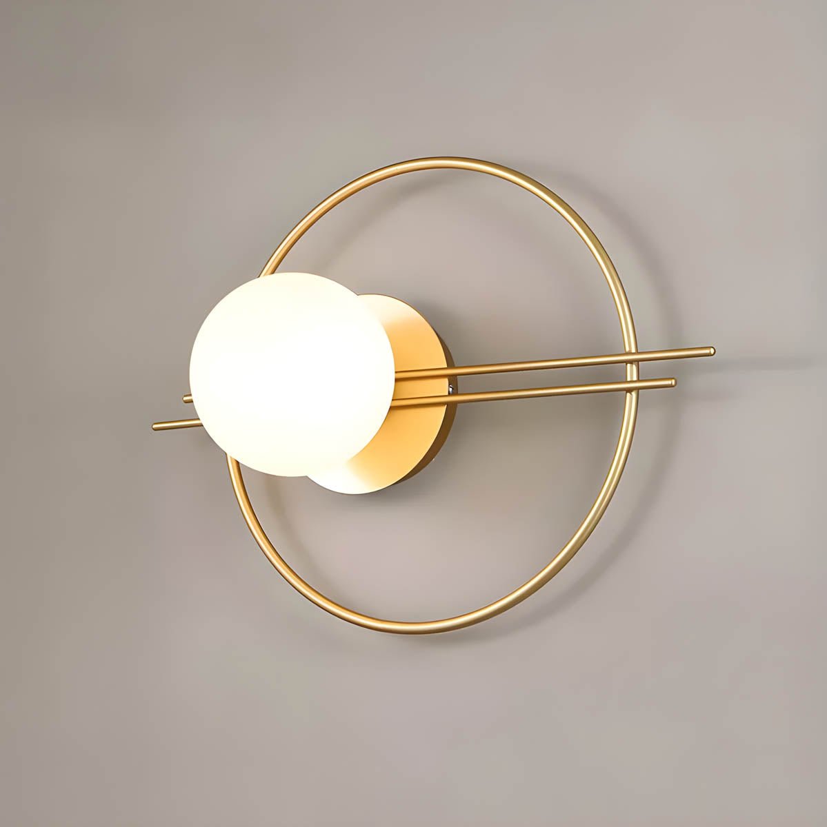Modern Glass Wall Lamp for Bedroom & Living Room | Iron Frame Design | 7W LED | 3–5m² Coverage | Non-Dimmable AC Lighting