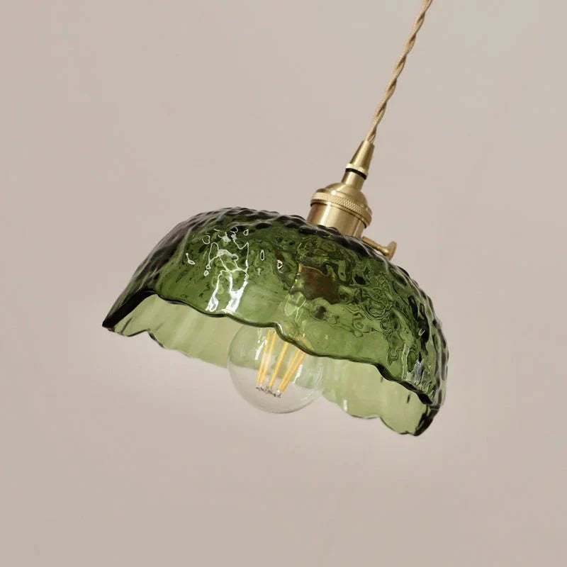 Irregular Glass Pendant Lamp | Brass & Glass Design | E27 Socket | Modern Decorative Hanging Light | Indoor Ceiling Lighting