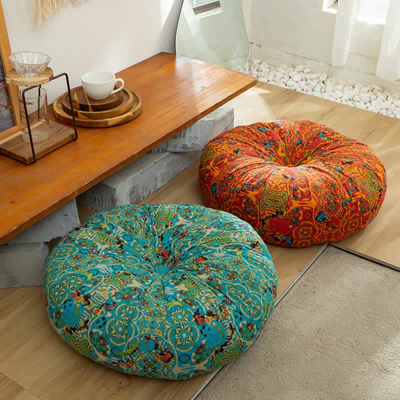 Ownkoti Bohemian Chair Pad Floor Cushion | Soft Cotton Seat Pillow | Comfortable Floor & Chair Cushion for Home and Office