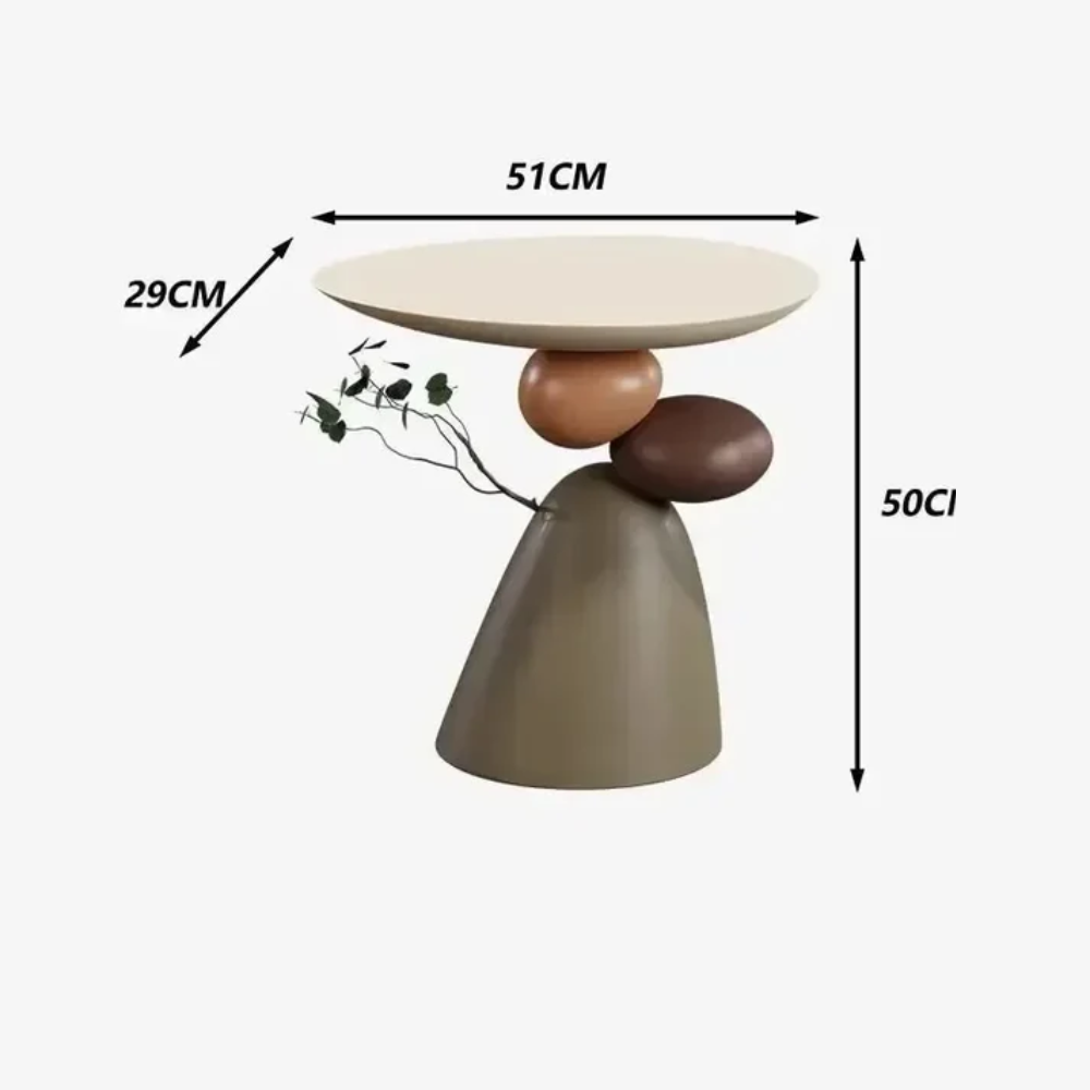 Alvèran Luxury Side Table with Storage | Modern Cream Accent Table for Living Room