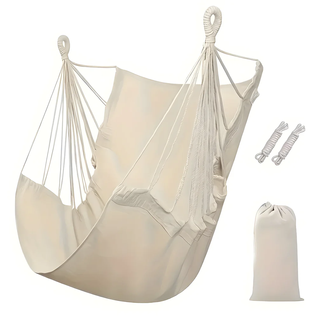 Comfortable Hammock for Garden Balcony Relaxation | Durable Polyester Cotton | 150 kg Capacity | Indoor Outdoor Use