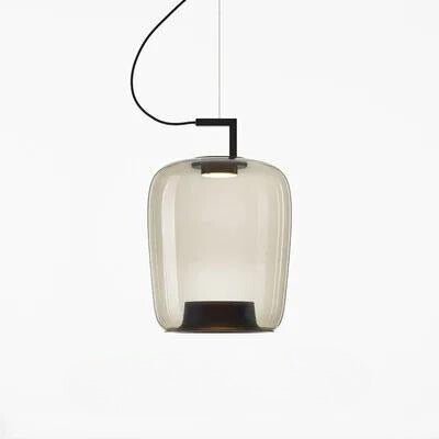 Scandinavian Modern Kitchen Pendant Lamp with Glass Globe | E27 LED Ceiling Light | Iron & Glass Stone | Dining Table Hanging Light