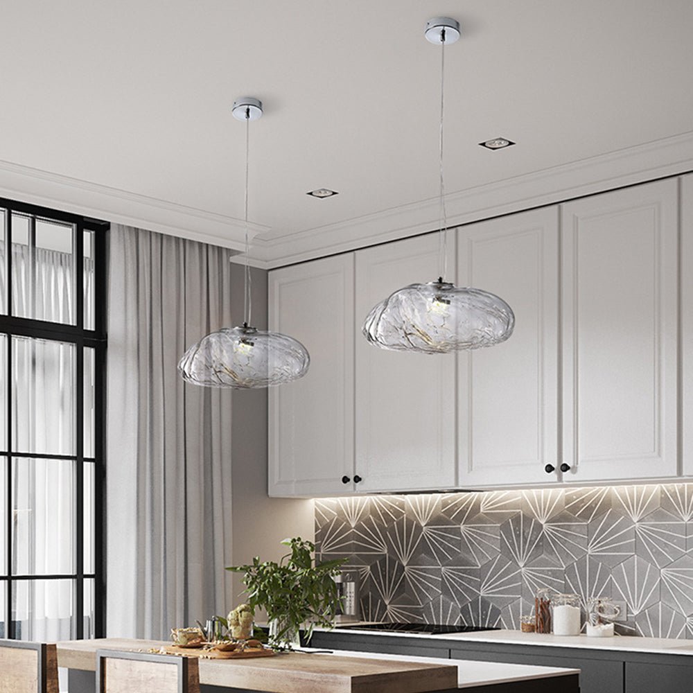 Minimalistic Pendant Lamp Made of Blown Glass