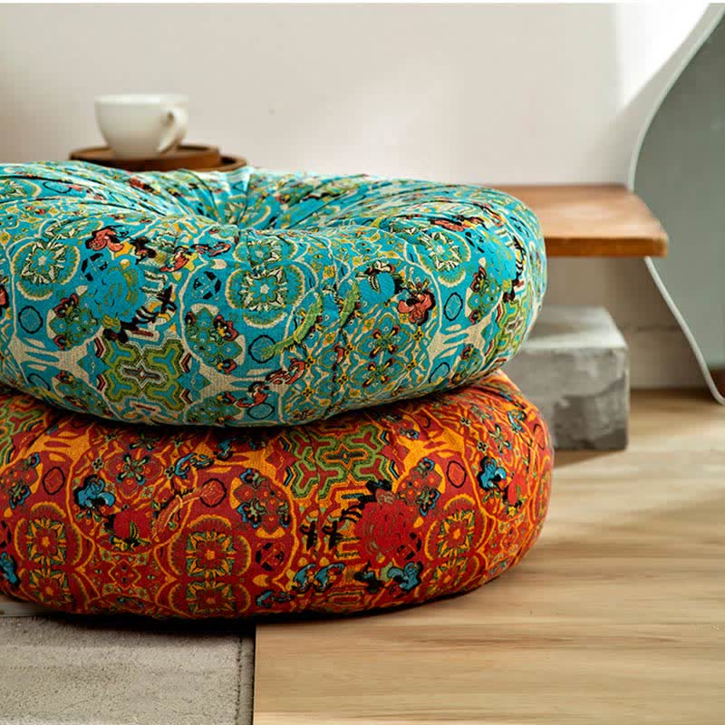 Ownkoti Bohemian Chair Pad Floor Cushion | Soft Cotton Seat Pillow | Comfortable Floor & Chair Cushion for Home and Office